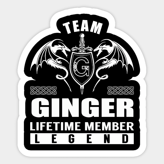 Team GINGER Lifetime Member Legend Sticker by Lizeth